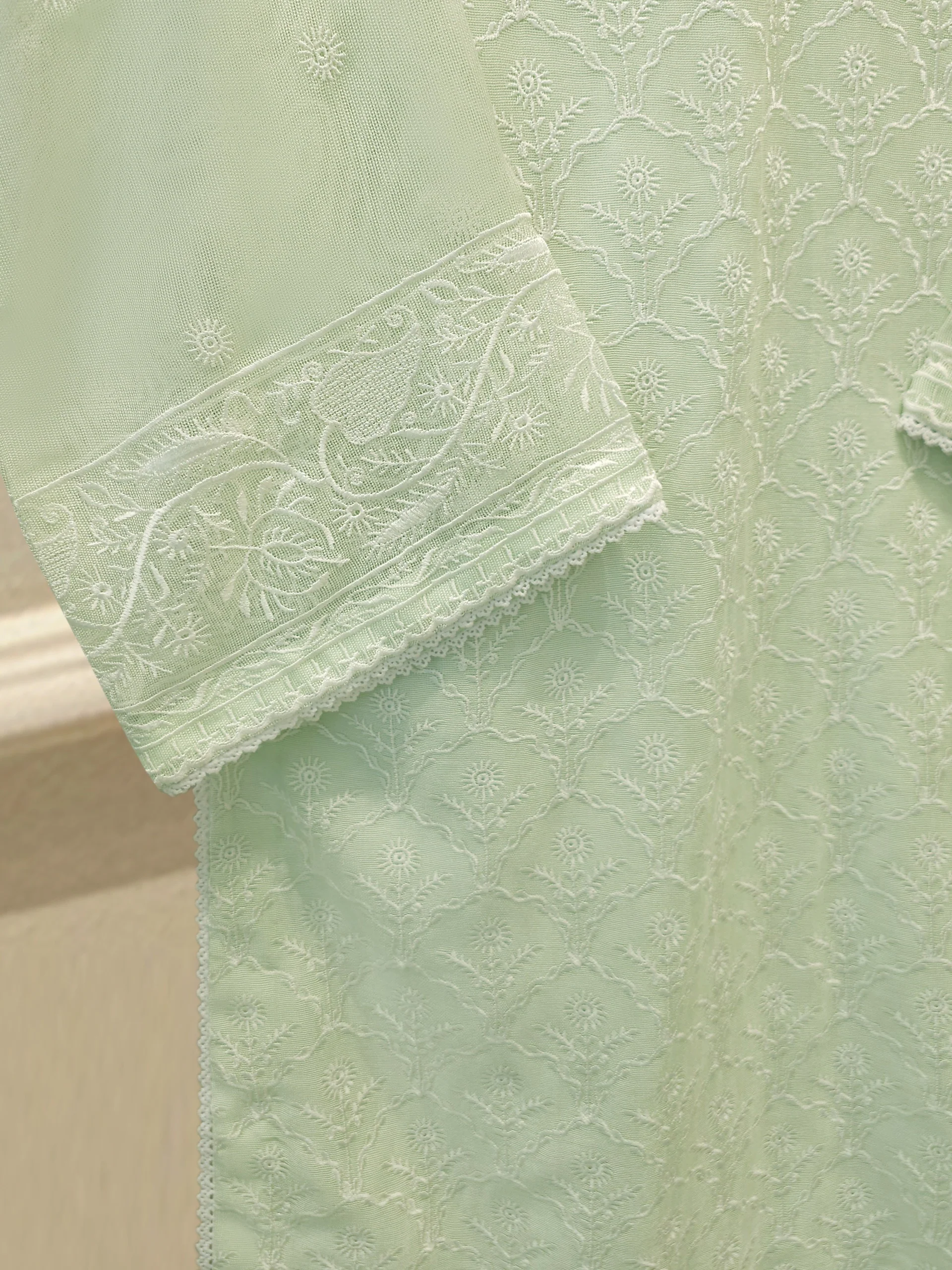 (Unstitched) 3 Piece - Pure Embroidered Cotton Net Suit S113612 - Image 3