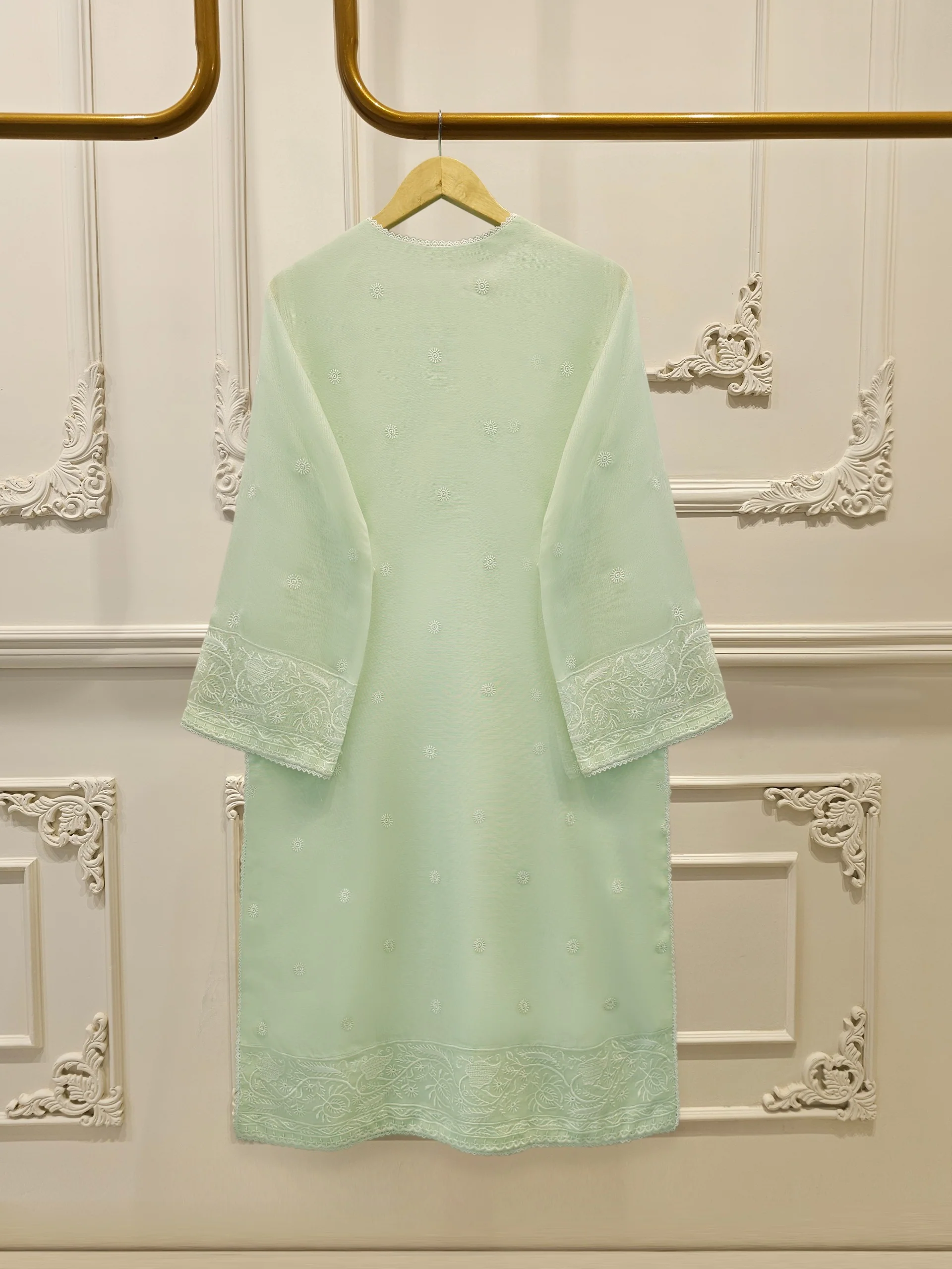 (Unstitched) 3 Piece - Pure Embroidered Cotton Net Suit S113612 - Image 4