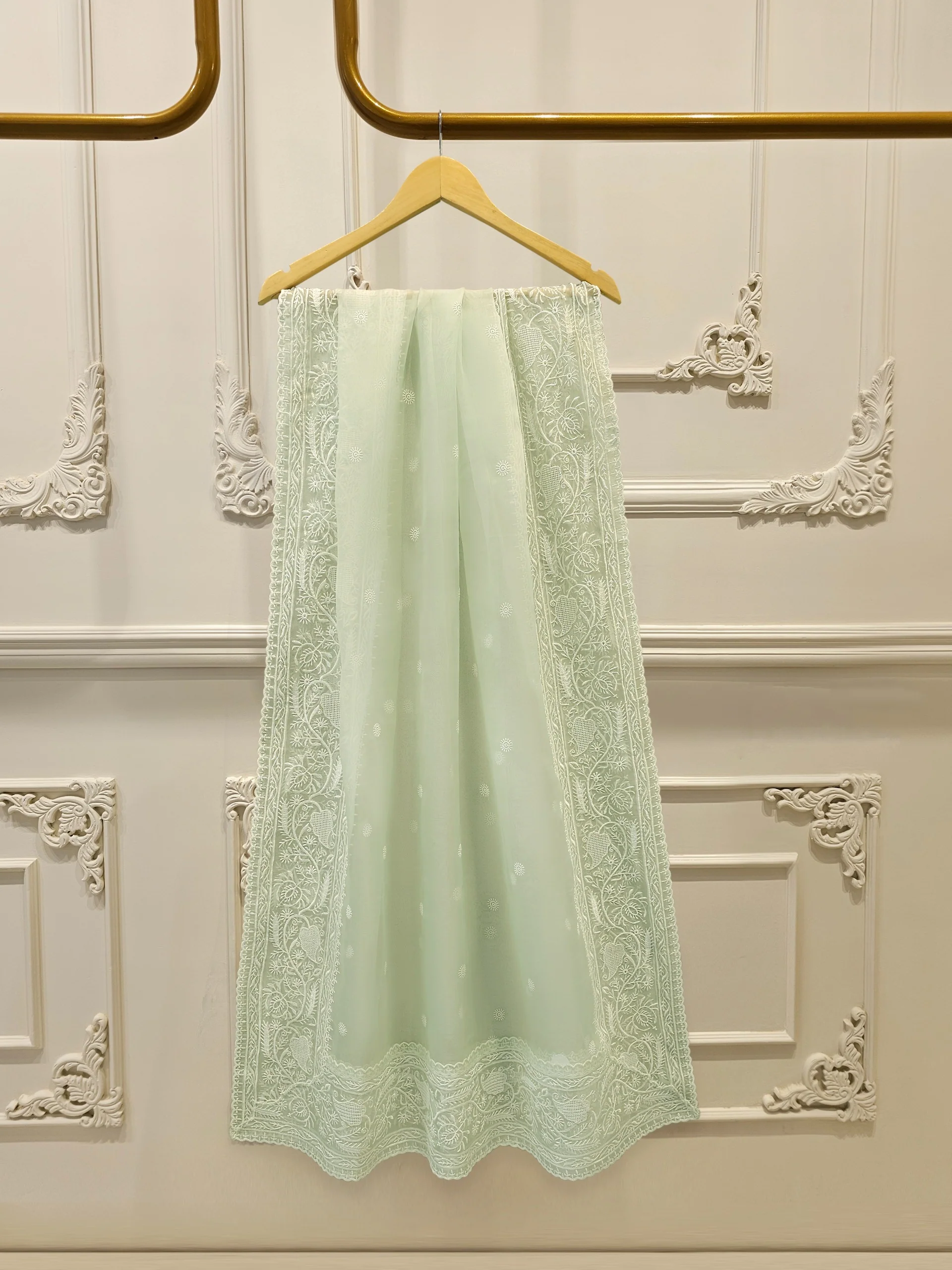 (Unstitched) 3 Piece - Pure Embroidered Cotton Net Suit S113612 - Image 6