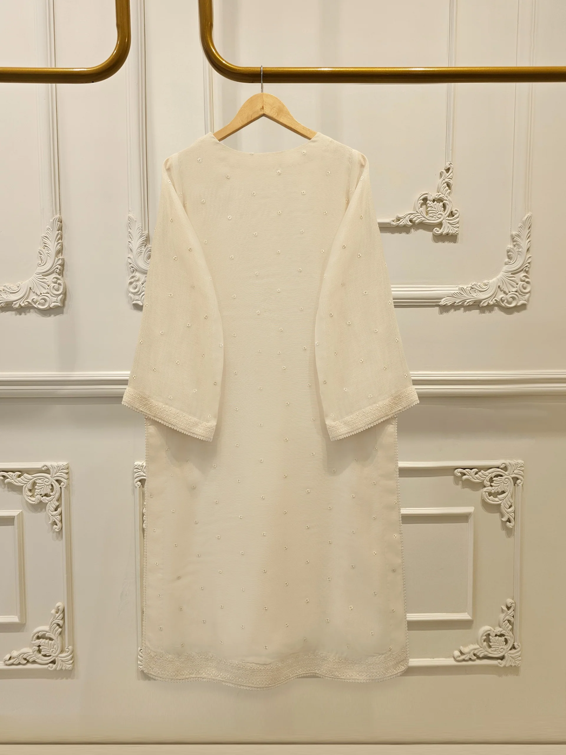 (Unstitched) 3 Piece - Pure Embroidered Cotton Net Suit S113613 - Image 5