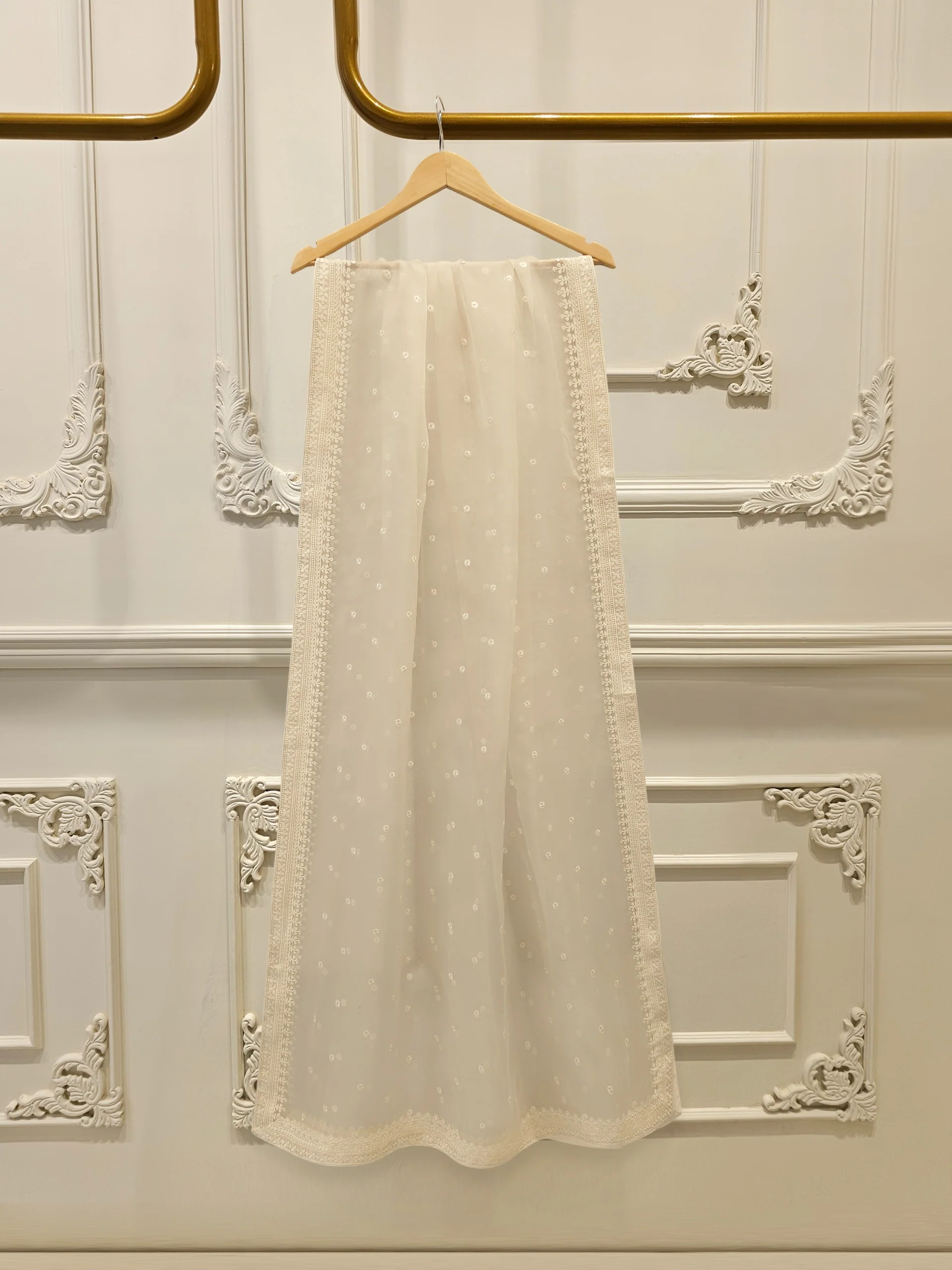 (Unstitched) 3 Piece - Pure Embroidered Cotton Net Suit S113613 - Image 6