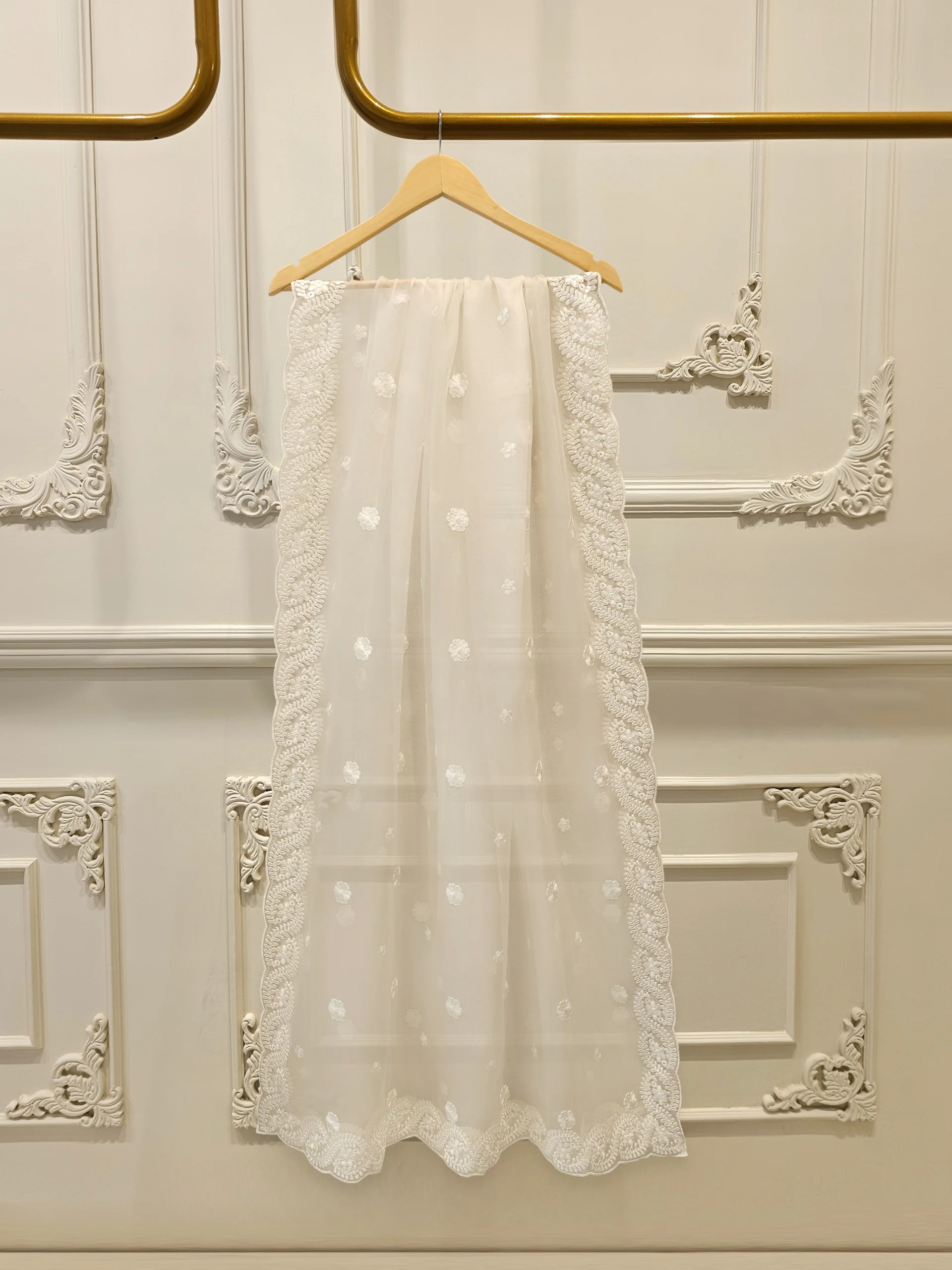 (Unstitched) 3 Piece - Pure Embroidered Cotton Net Suit S114058 - Image 6
